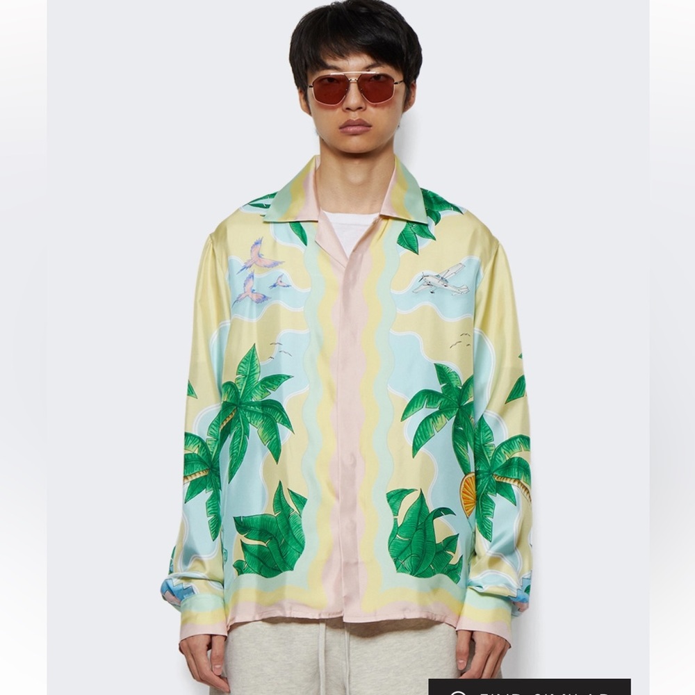 Casablanca Long-Sleeve Silk Shirt Arts Club